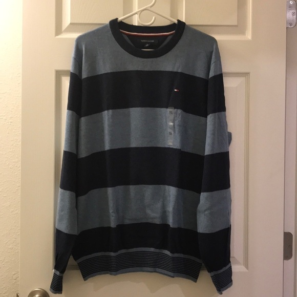 Tommy Hilfiger Men Crew V-neck Pullover Sweater - Picture 1 of 6